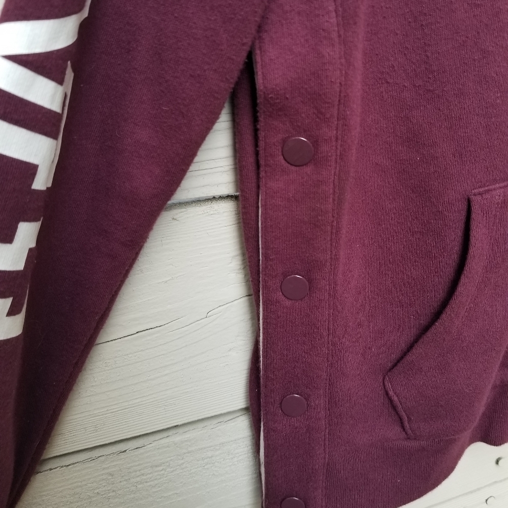 VS PINK Burgundy Full Zip Hoodie - Picture 3 of 5